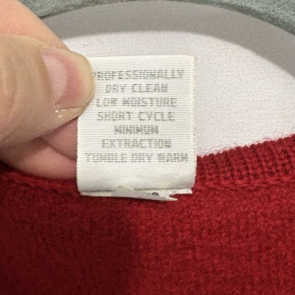 Lands End Red 100% Boiled Wool Button Up Vest Womens Size 16P Vintage Hong Kong - Picture 5 of 7